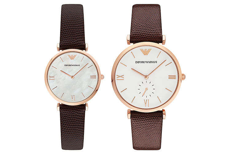 Emporio armani pair clearance watches