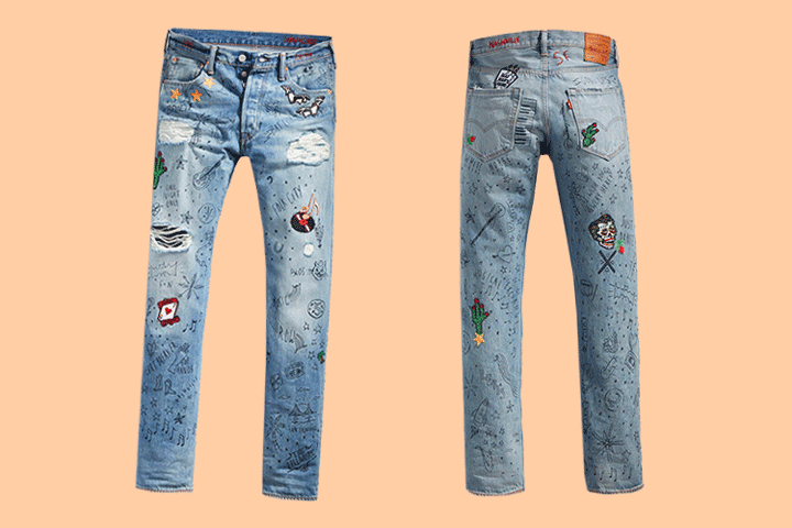 Descubrir 74+ imagen levi’s jeans with designs