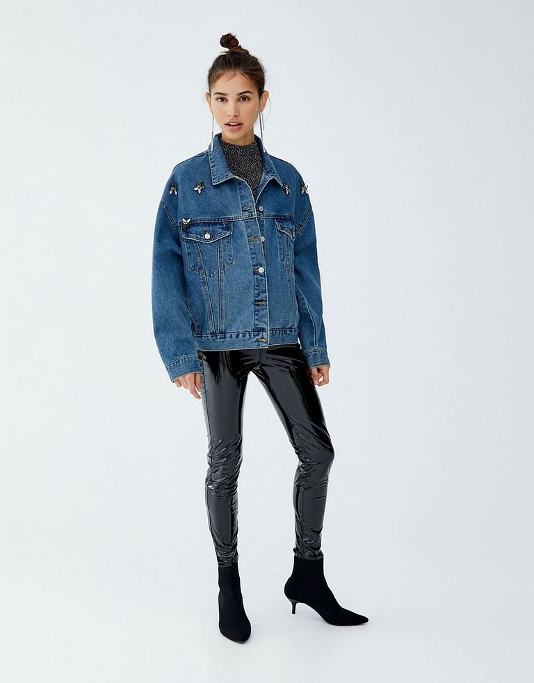 Pull and bear on sale denim jacket womens