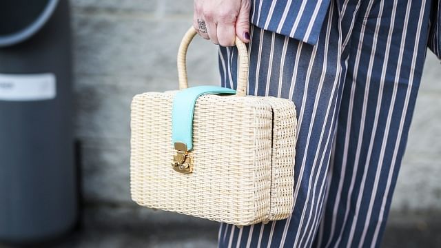 Women's Straw Bag Net Bucket Bag Handbag Leather Beach Flowerpot Bag Fashion 