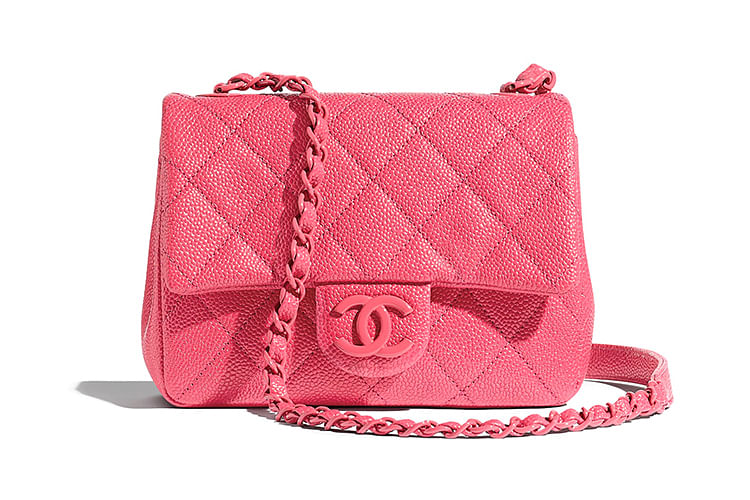 FWRD Renew Chanel Quilted Lambskin Chain Shoulder Bag in Black