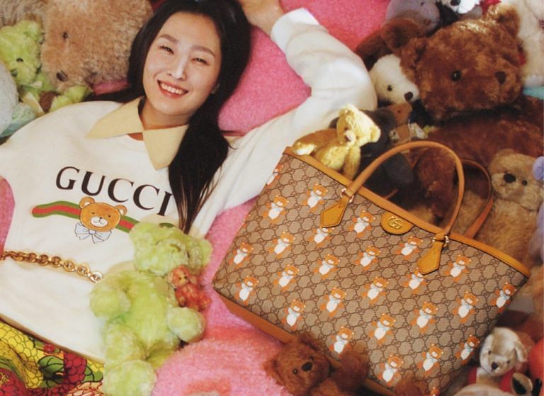 gucci bag with teddy bear