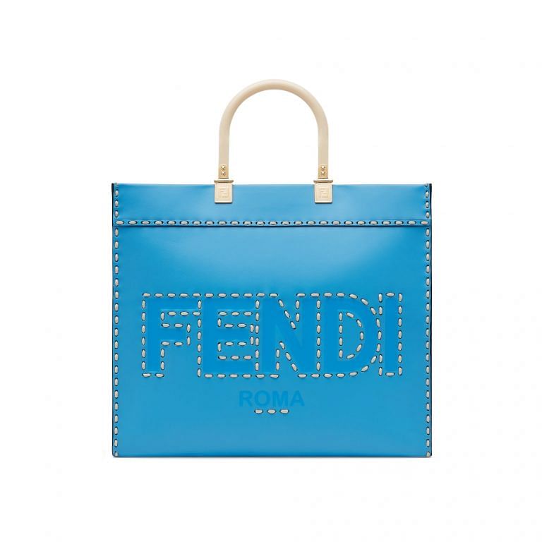 Fendi - Summer Vertigo Blue Logo Dress