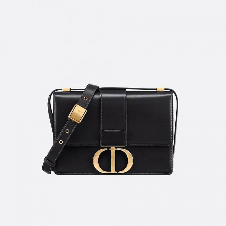 Christian Dior Black Calfskin 30 Montaigne Bag Gold Hardware, 2022