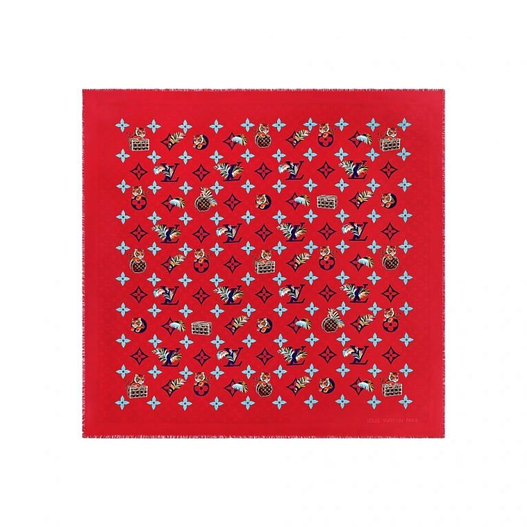 Chinese Lunar New Year LV Monogram Design Special Square Paper Red