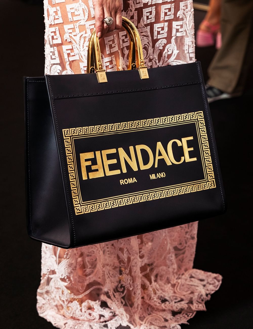 Fendace Fendi x Versace Fendace Nano Fendigraphy Silk Charm w