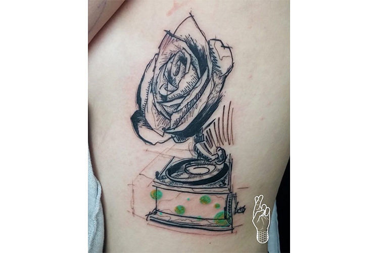 Semi-permanent Temporary Tattoo: Sketchy Rose Flower Half Sleeve Design -  Etsy